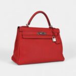 Hermès Kelly 32 Geranium Togo Palladium Hardware