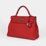 Hermès Kelly 32 Geranium Togo Palladium Hardware