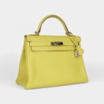 Hermes Kelly 32 Lime Candy Epsom Palladium Hardware