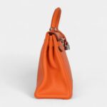 Hermès Kelly 32 Orange Togo Palladium Hardware