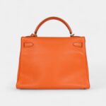 Hermès Kelly 32 Orange Togo Palladium Hardware