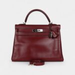 Hermès Kelly 32 Rouge H Box Palladium Hardware