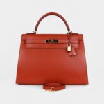 Hermès Kelly 32 Terre Battue Tadelakt Gold Hardware
