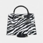 Hermès Kelly 32 Zebra Black Epsom Palladium Hardware