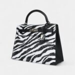 Hermès Kelly 32 Zebra Black Epsom Palladium Hardware
