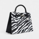 Hermès Kelly 32 Zebra Black Epsom Palladium Hardware