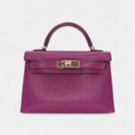 Hermès Kelly II Sellier Mini Anemone Chèvre Leather Gold Hardware