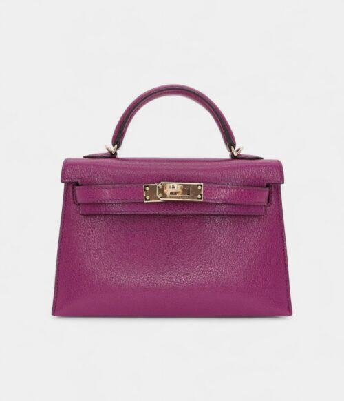 Hermès Kelly II Sellier Mini Anemone Chèvre Leather Gold Hardware