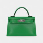 Hermès Kelly II Sellier Mini Bambou Chevre Leather Palladium Hardware