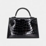Hermès Kelly II Sellier Mini Black Shiny Alligator Palladium Hardware