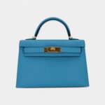 Hermès Kelly II Sellier Mini Bleu Du Nord Madame Gold Hardware
