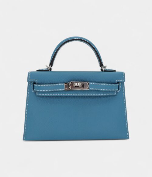 Hermès Kelly II Sellier Mini Bleu Jean Epsom Leather Palladium Hardware
