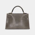 Hermès Kelly II Sellier Mini Gris Fonce Shiny Lizard Gold Hardware