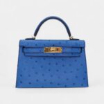 Hermès Kelly II Sellier Mini Mykonos Ostrich Gold Hardware