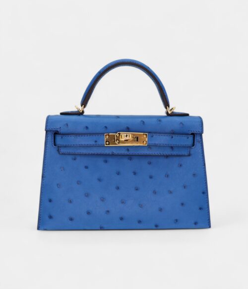 Hermès Kelly II Sellier Mini Mykonos Ostrich Gold Hardware