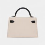 Hermès Kelly II Sellier Mini Nata/Black Chèvre Leather Permabrass Hardware