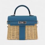 Hermès Kelly II Sellier Mini Picnic Bleu Jean Swift Leather Palladium Hardware