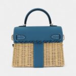 Hermès Kelly II Sellier Mini Picnic Bleu Jean Swift Leather Palladium Hardware