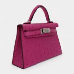 Hermès Kelly II Sellier Mini Rose Poupre Ostrich Palladium Hardware