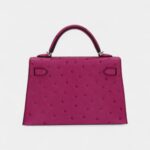 Hermès Kelly II Sellier Mini Rose Poupre Ostrich Palladium Hardware