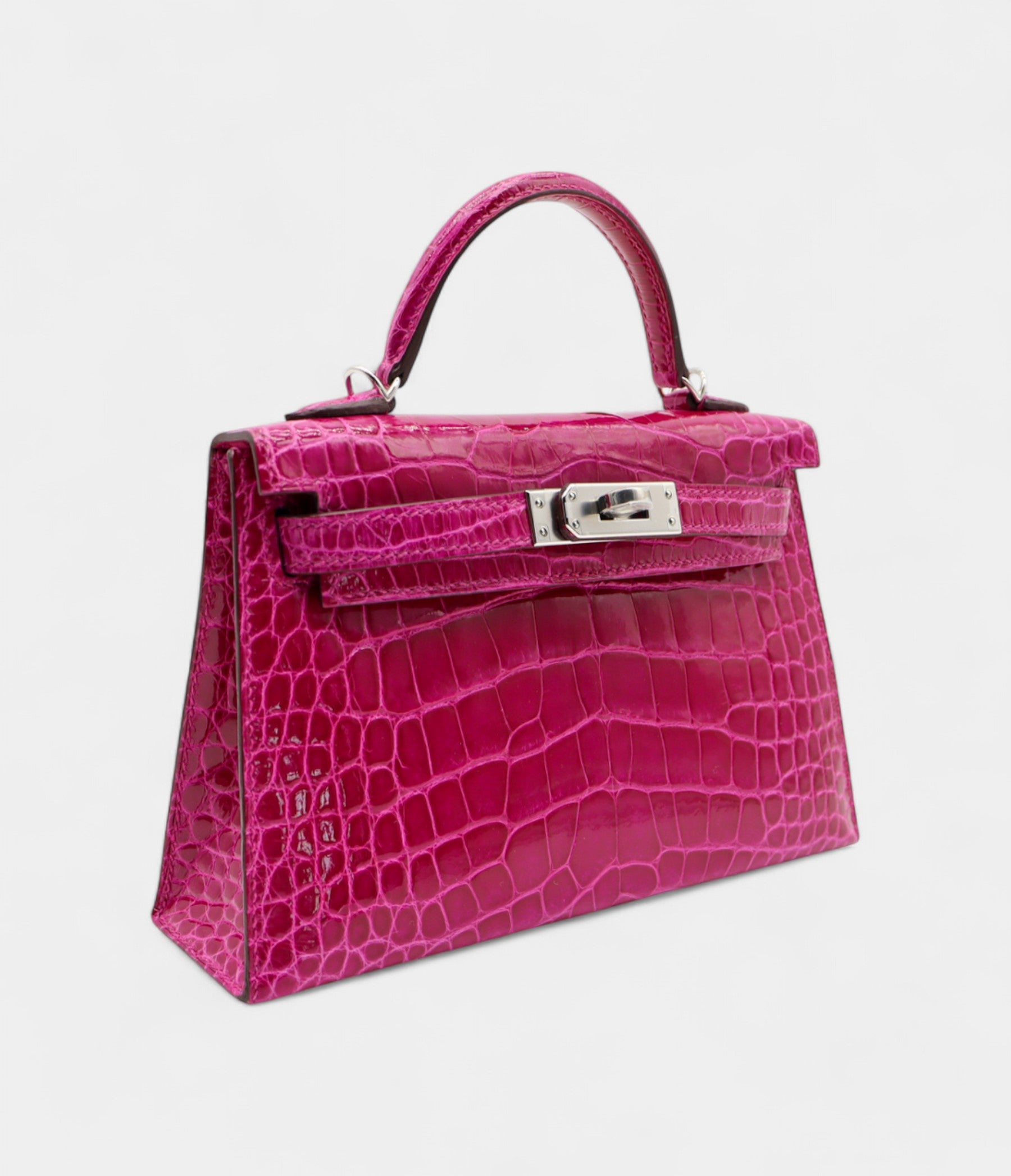 HermesKellyIISellierMiniRosePoupreShinyAlligatorPalladiumHardware_2.jpg Hermès Kelly II Sellier Mini Rose Poupre Shiny Alligator Palladium Hardware