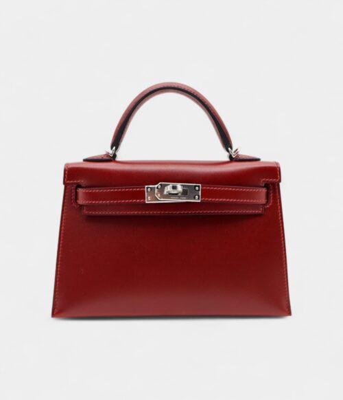 Hermès Kelly II Sellier Mini Rouge H Box Calf Leather Palladium Hardware