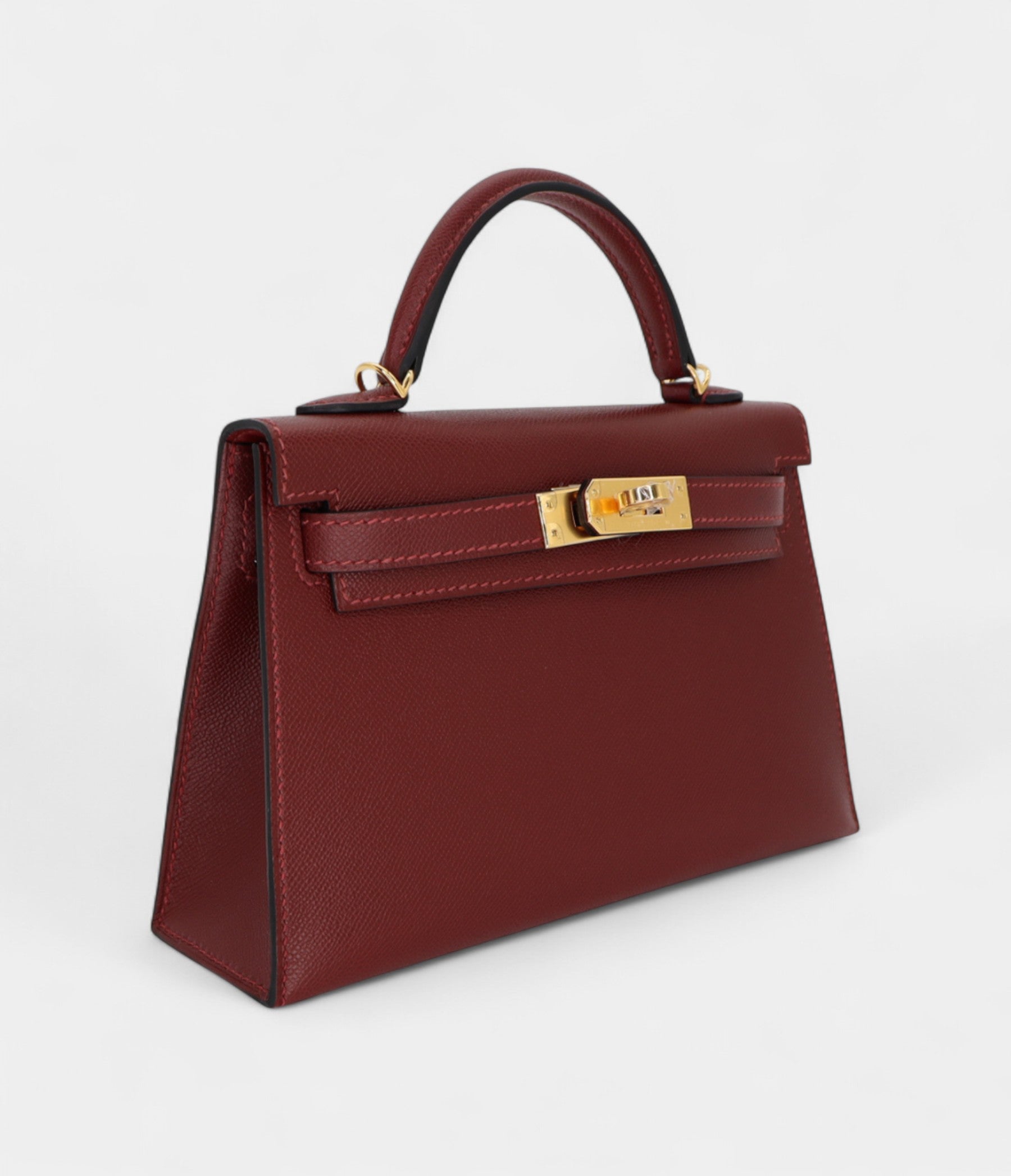 HermesKellyIISellierMiniRougeHMadameLeatherGoldHardware_2.jpg Hermès Kelly II Sellier Mini Rouge H Madame Leather Gold Hardware