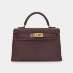 Hermès Kelly II Sellier Mini Verso Havane/Gris Touretelle Chèvre Leather Gold Hardware