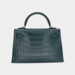 Hermès Kelly II Sellier Mini Vert Cypress Matte Alligator Gold Hardware