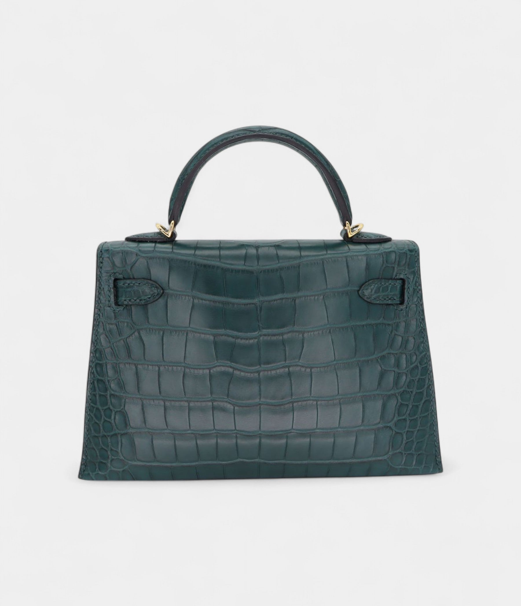 Hermès Kelly II Sellier Mini Vert Cypress Matte Alligator Gold Hardware
