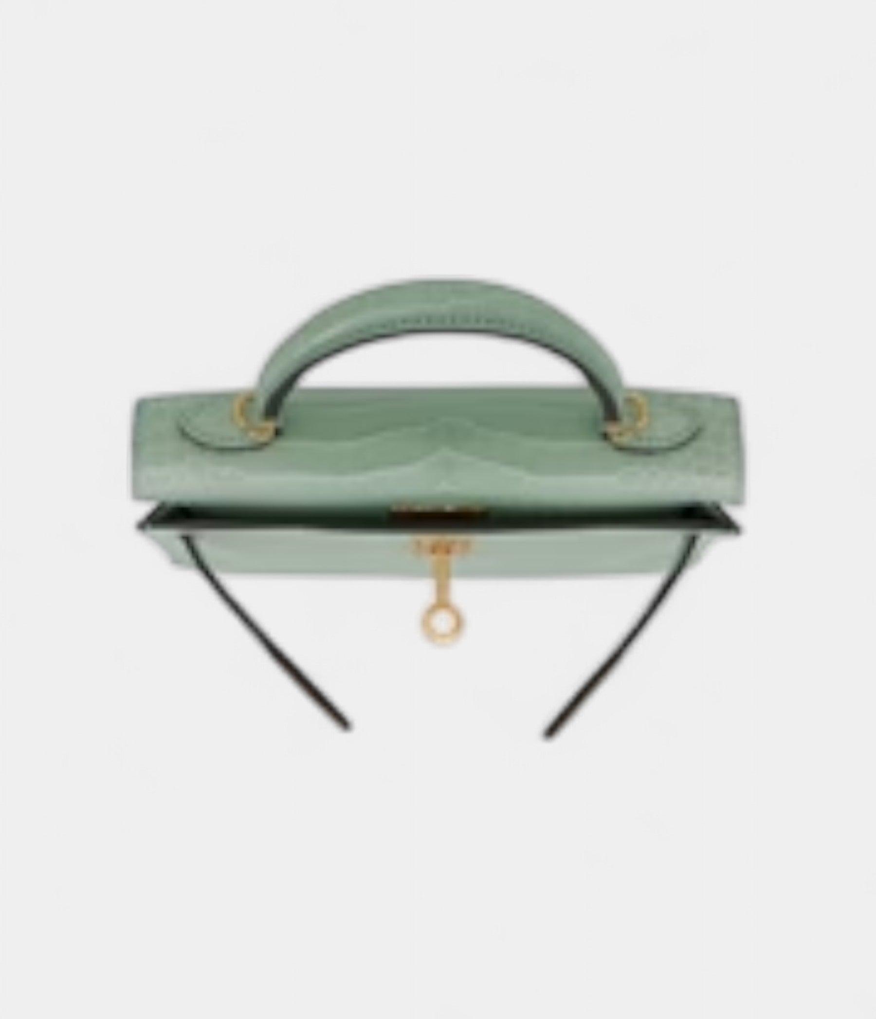 Hermès Kelly II Sellier Mini Vert D'eau Matte Porosus Crocodile Gold Hardware