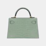 Hermès Kelly II Sellier Mini Vert D'eau Matte Porosus Crocodile Gold Hardware