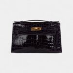 Hermès Kelly Pochette Amethyst Shiny Alligator Gold Hardware