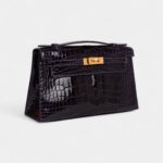 Hermès Kelly Pochette Amethyst Shiny Alligator Gold Hardware