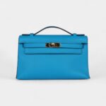 Hermès Kelly Pochette Bleu Frida Swift Gold Hardware