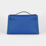 Hermès Kelly Pochette Bleu Royal Swift Palladium Hardware