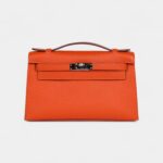 Hermès Kelly Pochette Feu Epsom Palladium Hardware