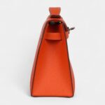 Hermès Kelly Pochette Feu Epsom Palladium Hardware