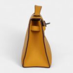 Hermès Kelly Pochette Jaune Ambre Swift Palladium Hardware