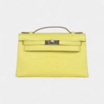 Hermès Kelly Pochette Lime Matte Alligator Palladium Hardware