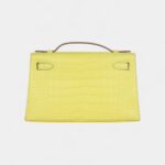 Hermès Kelly Pochette Lime Matte Alligator Palladium Hardware