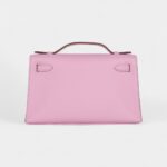 Hermès Kelly Pochette Mauve Sylvestre Swift Palladium Hardware