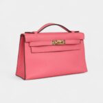 Hermès Kelly Pochette Rose Azalee Swift Gold Hardware