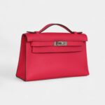 Hermès Kelly Pochette Rose Extreme Swift Palladium Hardware