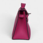 Hermès Kelly Pochette Rose Pourpre Swift Palladium Hardware