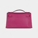 Hermès Kelly Pochette Rose Pourpre Swift Palladium Hardware
