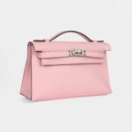 Hermès Kelly Pochette Rose Sakura Swift Palladium Hardware