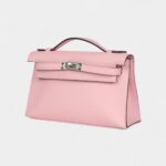Hermès Kelly Pochette Rose Sakura Swift Palladium Hardware