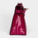 Hermès Kelly Pochette Rose Scheherazade Shiny Alligator Gold Hardware