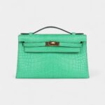 Hermès Kelly Pochette Vert Comics Matte Alligator Gold Hardware